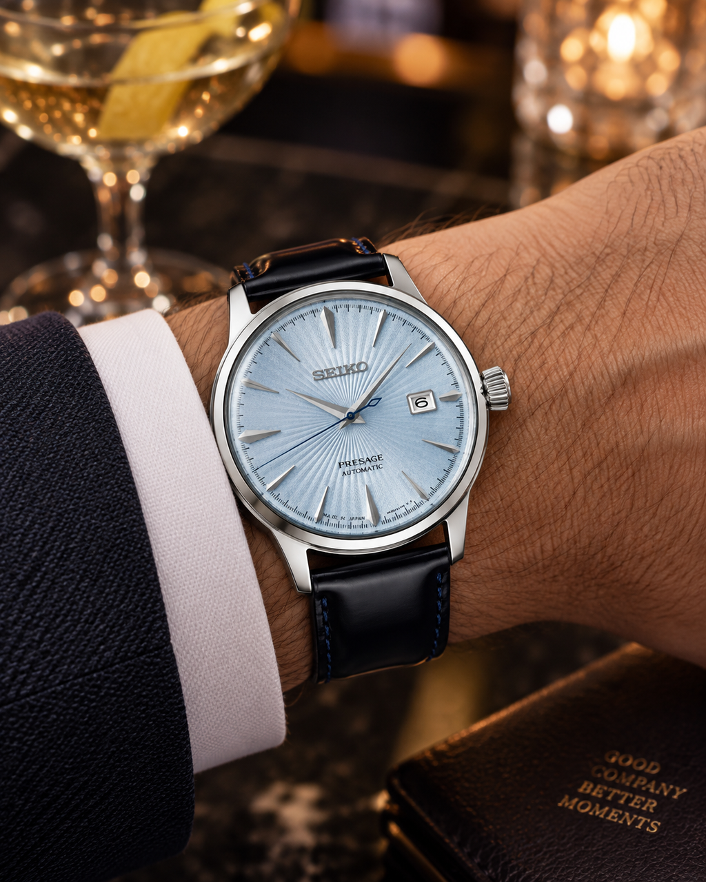 Seiko Presage Cocktail Time SRPB43J1 automatic watch on wrist