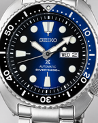 Seiko Prospex Turtle SRPC25J1 Deep Blue Batman dial and bezel macro