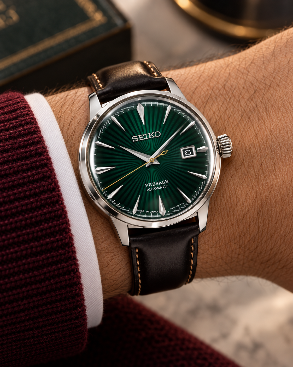 Seiko Presage Cocktail Time SRPD37J1 automatic green dial men's watch wrist lifestyle