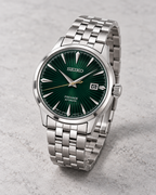 Seiko Presage Cocktail Time SRPE15J1 automatic green dial stainless steel bracelet studio view