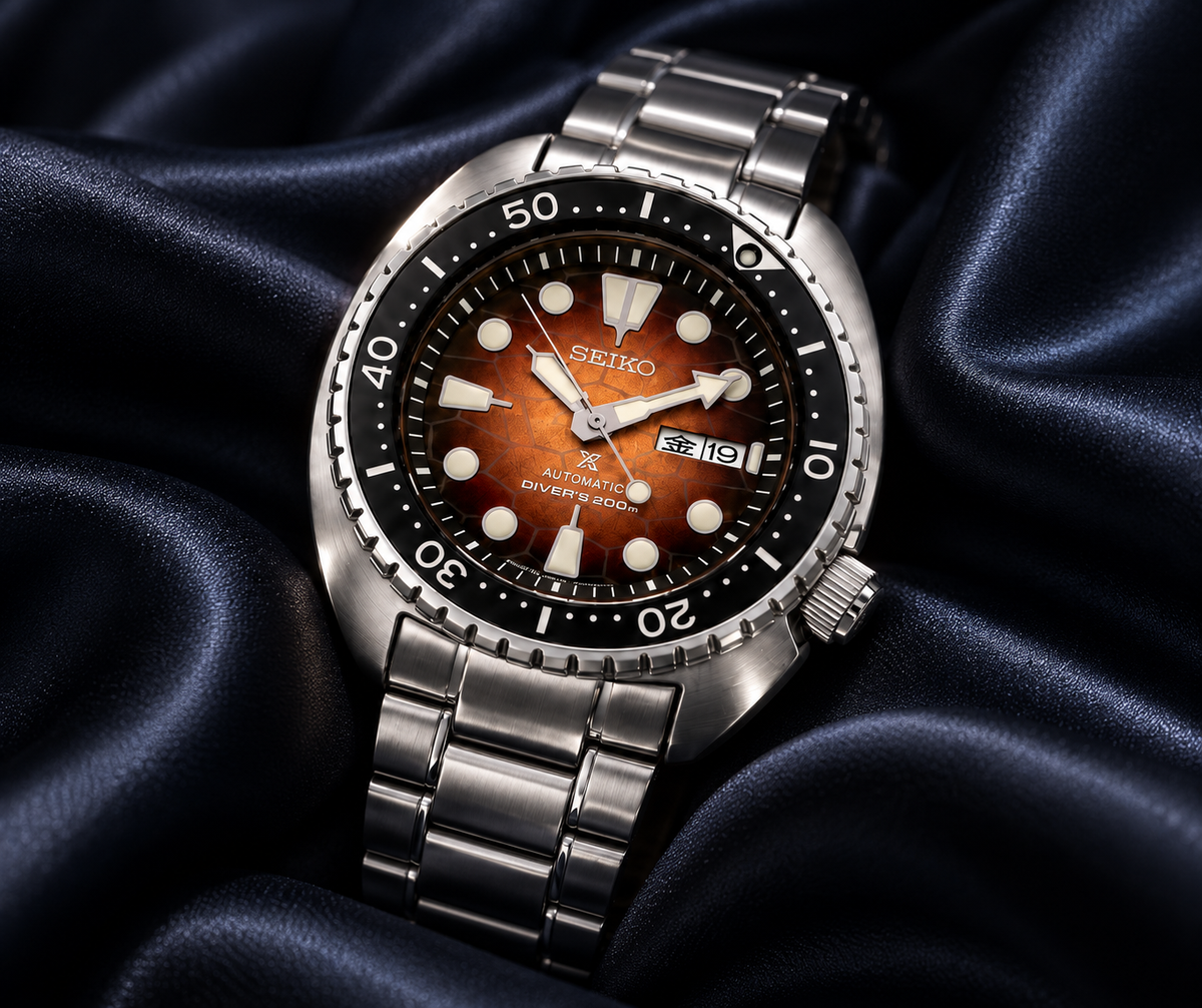 Seiko Prospex SRPH55 automatic diver on midnight navy satin