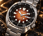 Seiko Prospex SRPH55 brown turtle-shell dial macro detail