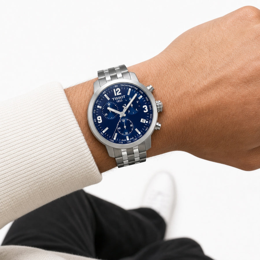 Tissot PRC 200 Chronograph T055.417.11.047.00 wrist shot
