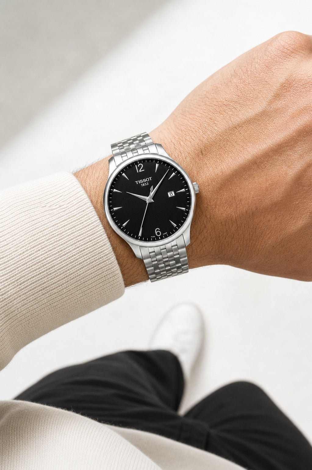 Tissot Tradition 42mm T063.610.11.057.00 wrist shot