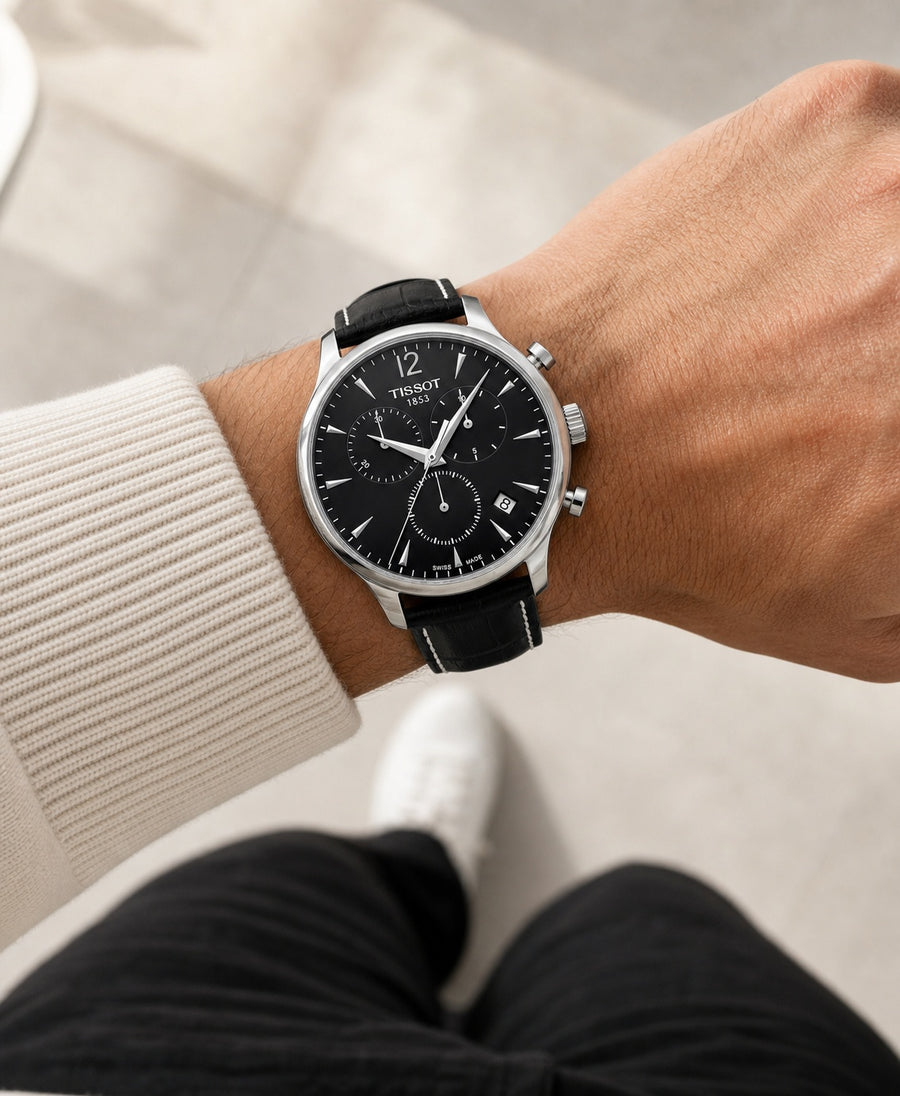 Tissot Tradition 42mm T063.617.16.057.00 wrist shot