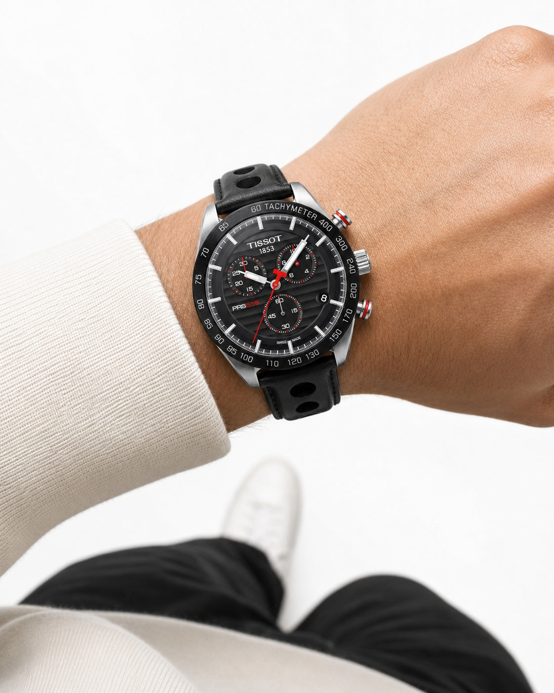 Tissot PRS 516 Chronograph T100.417.16.051.00 wrist shot