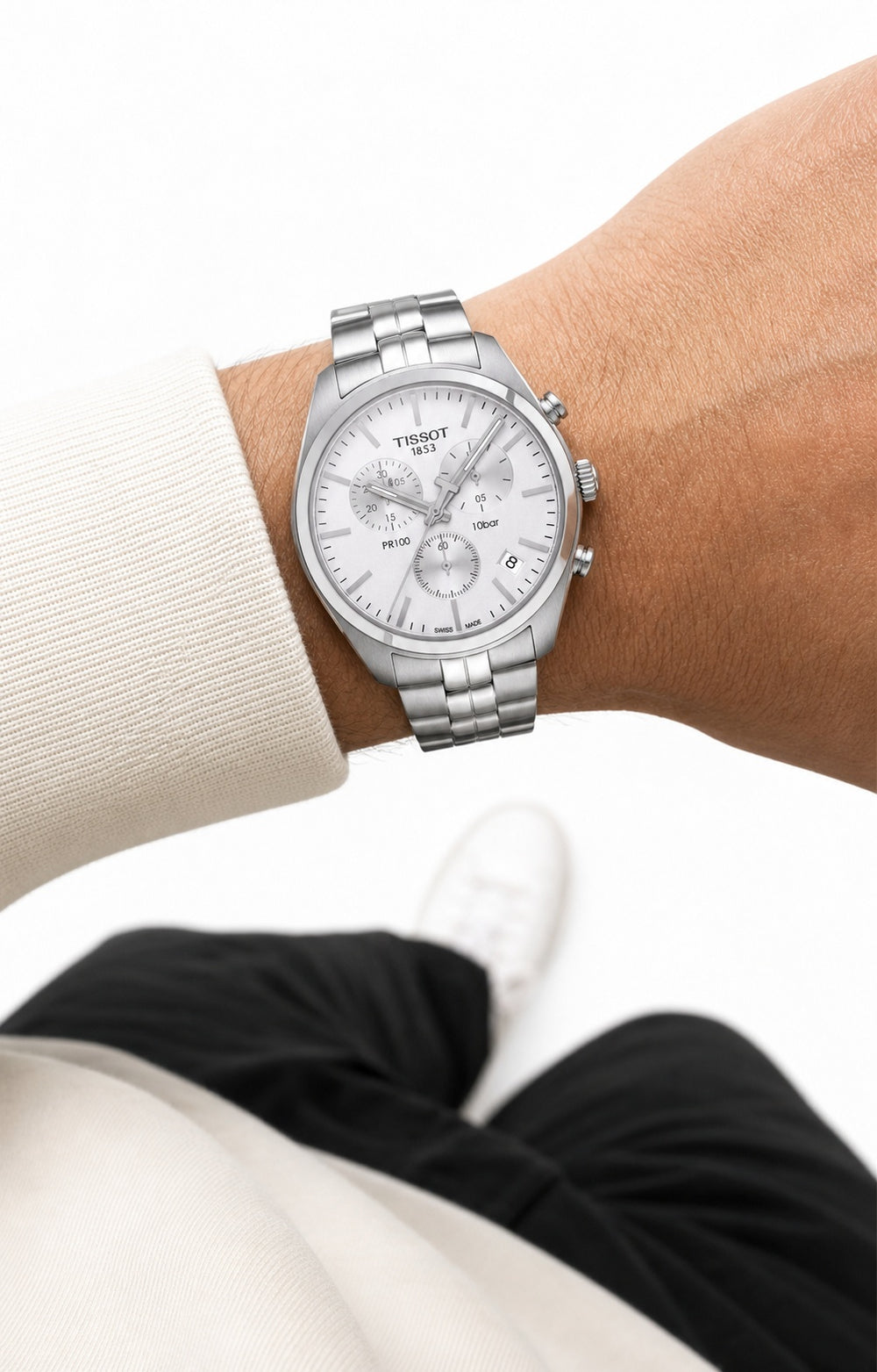 Tissot PR 100 Chronograph T101.417.11.031.00 wrist shot