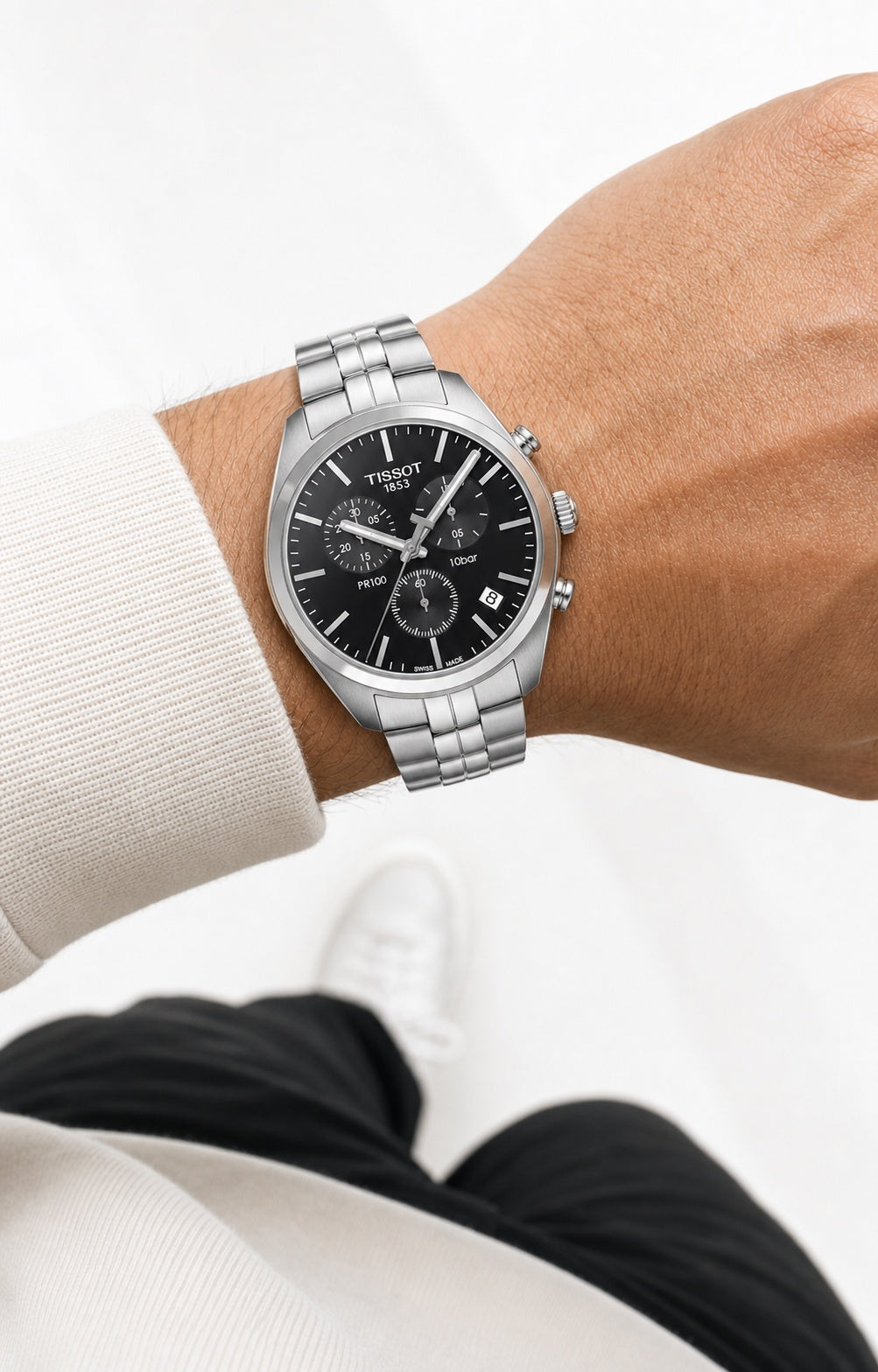 Tissot PR 100 Chronograph T101.417.11.051.00 wrist shot