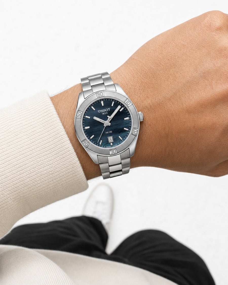 Tissot PR 100 Sport Chic 36mm T101.910.11.121.00 wrist shot