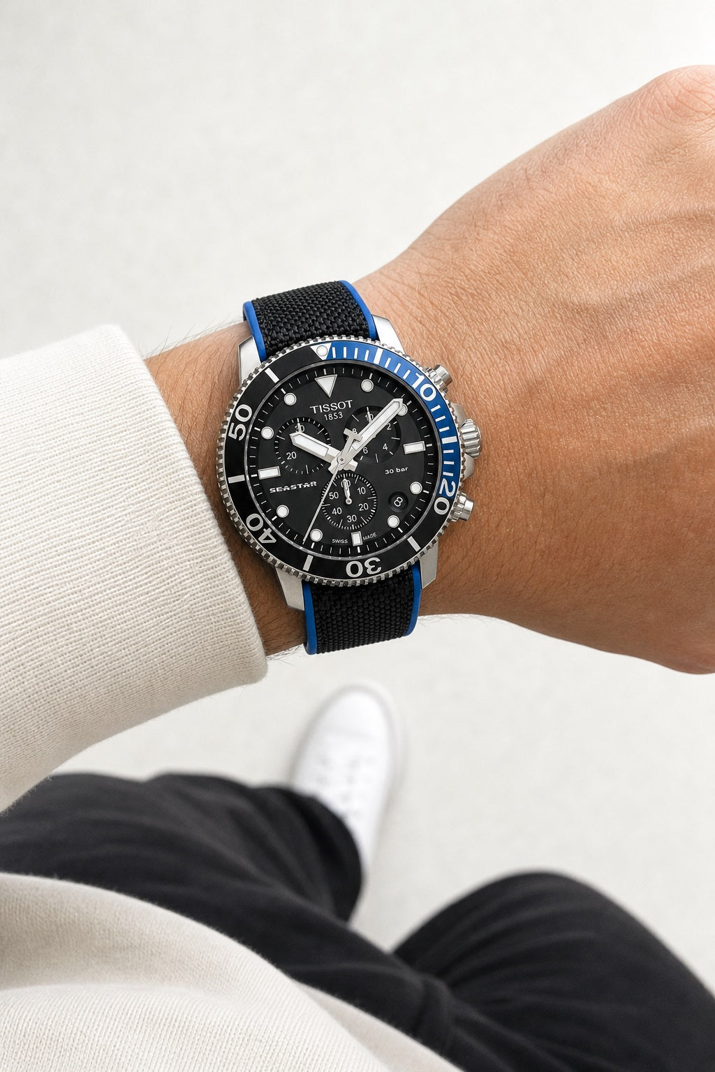 Tissot Seastar 1000 Chronograph T120.417.17.051.03 wrist shot