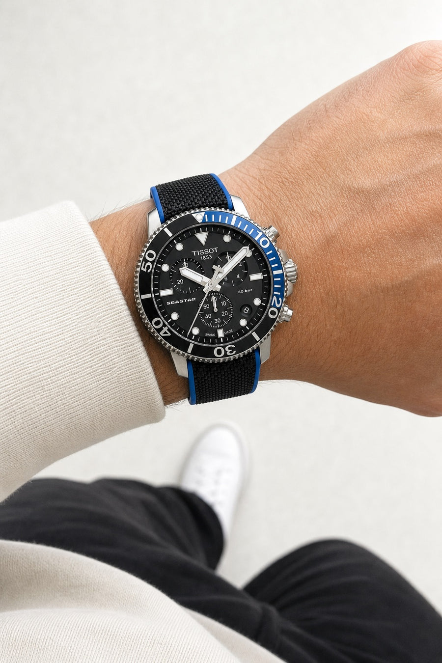 Tissot Seastar 1000 Chronograph T120.417.17.051.03 wrist shot