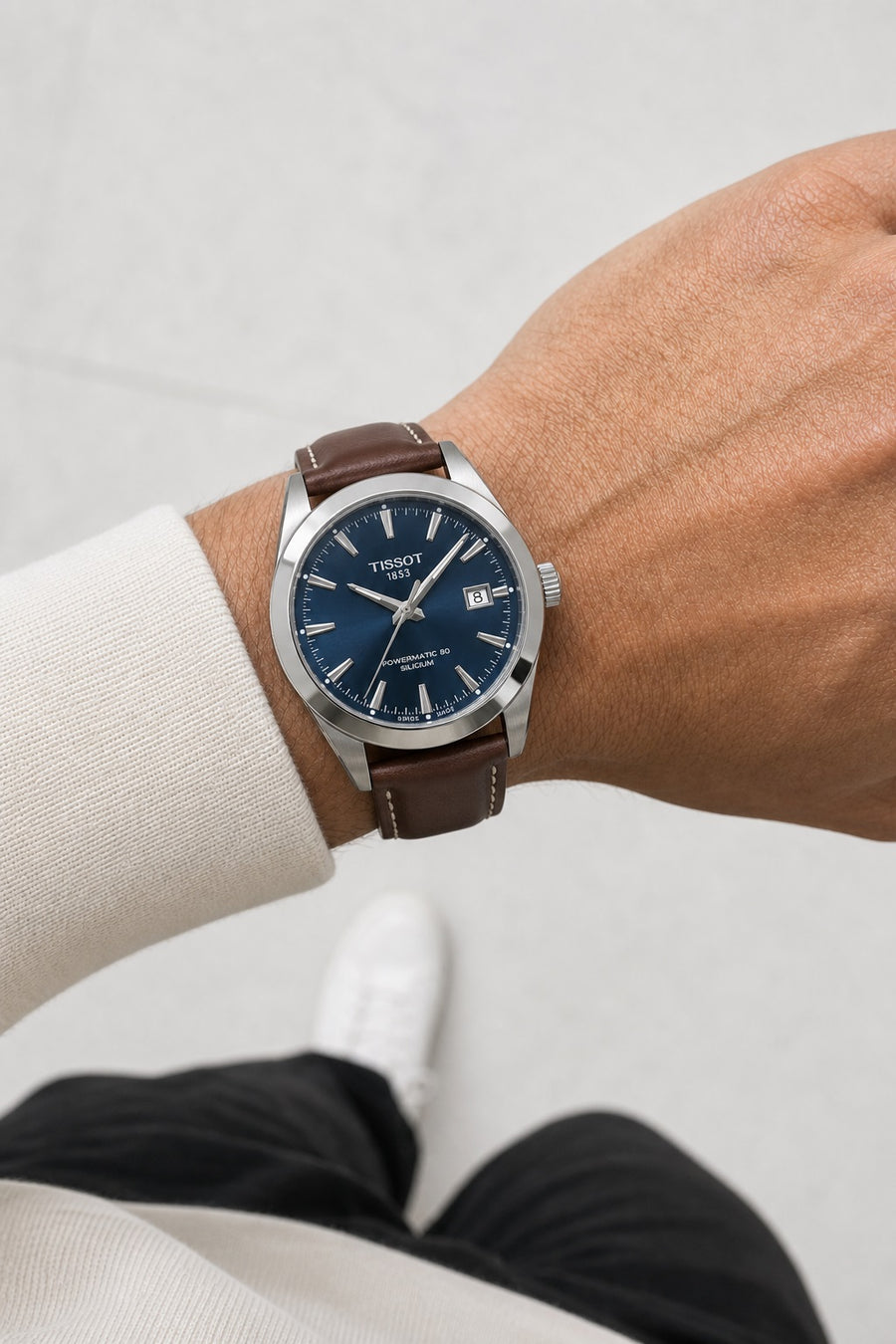 Tissot Gentleman Powermatic 80 Silicium T127.407.16.041.00 wrist shot