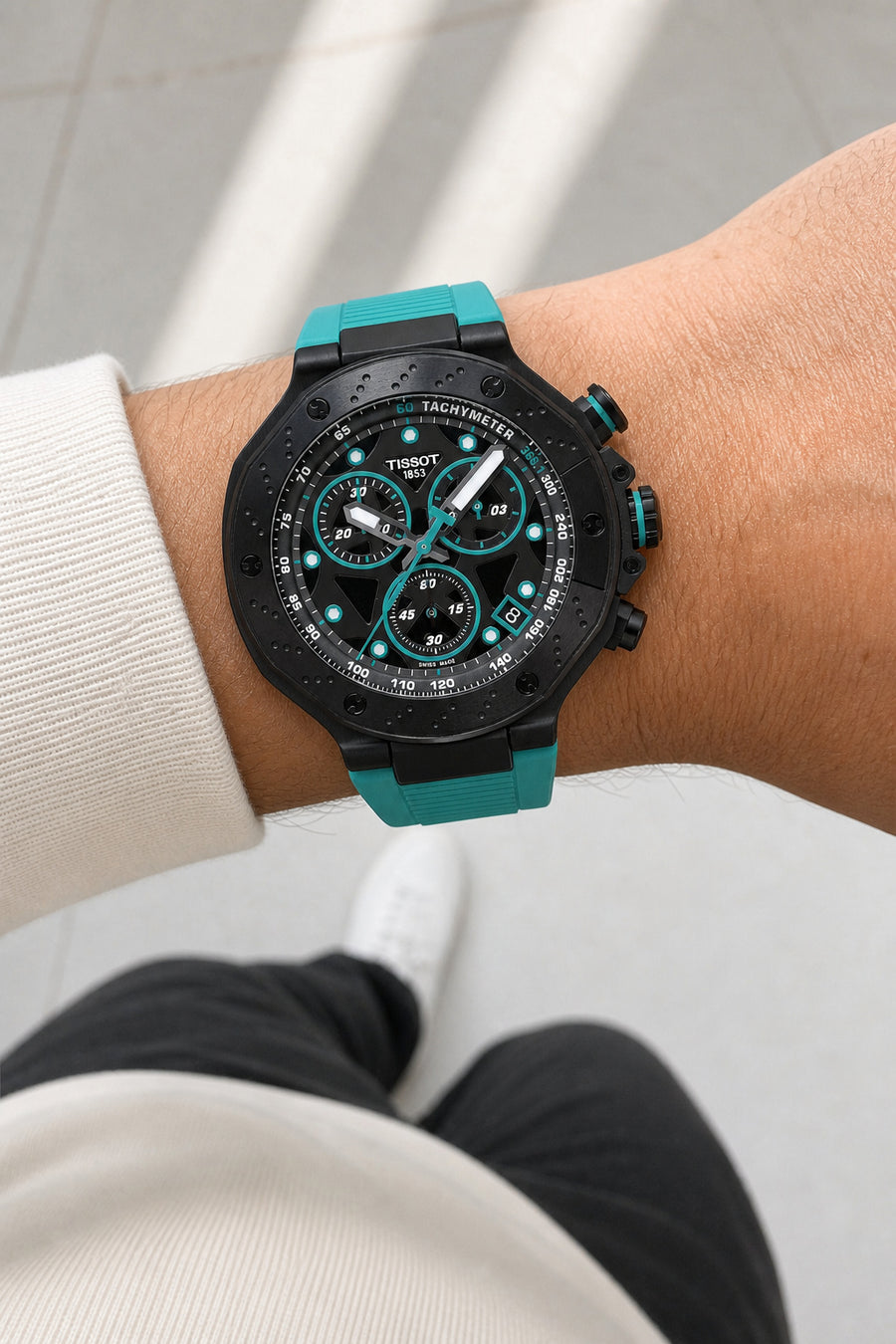 Tissot T-Race 45mm T141.417.37.051.01 wrist shot