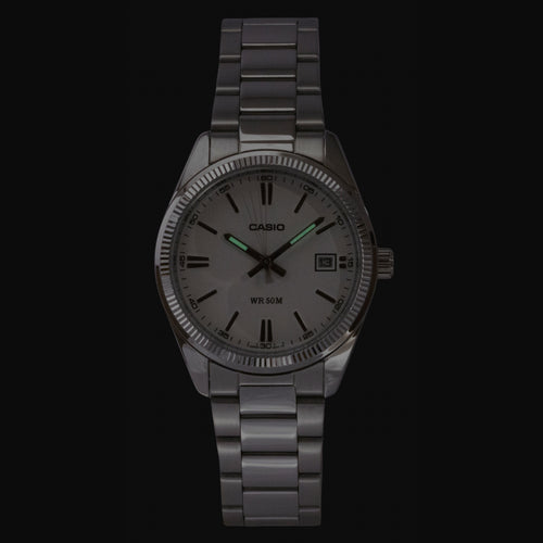 Casio Analog Stainless Steel White Dial Quartz UTP-1302PD-7AV Unisex Watch
