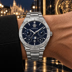 Versace V-Galaxy Moonphase Men's Watch – Blue / Silver 43 mm – VE0K00125