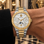 Versace V-Galaxy Moonphase Men's Watch – White / Two-Tone 43 mm – VE0K00225