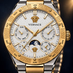 Versace V-Galaxy Moonphase Men's Watch – White / Two-Tone 43 mm – VE0K00225