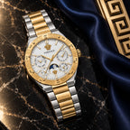 Versace V-Galaxy Moonphase Men's Watch – White / Two-Tone 43 mm – VE0K00225