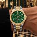 Versace V-Galaxy Moonphase Men's Watch – Green / Two-Tone 43 mm – VE0K00325