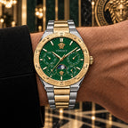 Versace V-Galaxy Moonphase Men's Watch – Green / Two-Tone 43 mm – VE0K00325
