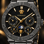 Versace V-Galaxy Moonphase Men's Watch – Black / Gunmetal 43 mm – VE0K00525
