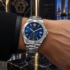 Versace Apodis GMT Men's Watch – Blue / Silver 41 mm – VE0U00125