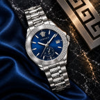 Versace Apodis GMT Men's Watch – Blue / Silver 41 mm – VE0U00125