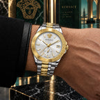 Versace Apodis GMT Men's Watch – Silver / Two-Tone 41 mm – VE0U00325