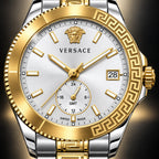 Versace Apodis GMT Men's Watch – Silver / Two-Tone 41 mm – VE0U00325