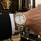Versace Apodis GMT Men's Watch – Silver / Two-Tone 41 mm – VE0U00425