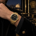 Versace Apodis GMT Men's Watch – Black / Gold 41 mm – VE0U00625