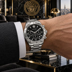 Versace Hellenyium Chronograph Men's Watch – Black / Silver 44 mm – VE2U00322