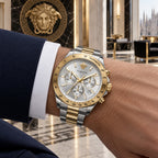 Versace Hellenyium Chronograph Men's Watch – Silver / Two-Tone 44 mm – VE2U00422