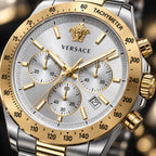 Versace Hellenyium Chronograph Men's Watch – Silver / Two-Tone 44 mm – VE2U00422