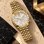 Versace Hellenyium Chronograph Men's Watch – White / Gold 44 mm – VE2U01124