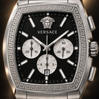 Versace Dominus Chronograph Men's Watch – Black / Silver 42 mm – VE6H00925