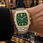 Versace Dominus Chronograph Men's Watch – Green / Two-Tone 42 mm – VE6H01125