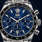 Versace Greca Extreme Chronograph Men's Watch – Blue / Silver 45 mm – VE7H00423