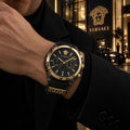 Versace Icon Active Chronograph Men's Watch – Black / Gold 44 mm – VE8P00724