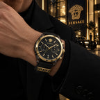 Versace Icon Active Chronograph Men's Watch – Black / Gold 44 mm – VE8P00724