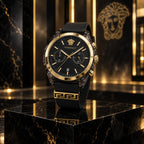 Versace Icon Active Chronograph Men's Watch – Black / Gold 44 mm – VE8P00724