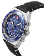 Victorinox Swiss Army Chronograph Leather Strap Blue Dial Quartz 242047 100M Men's Watch