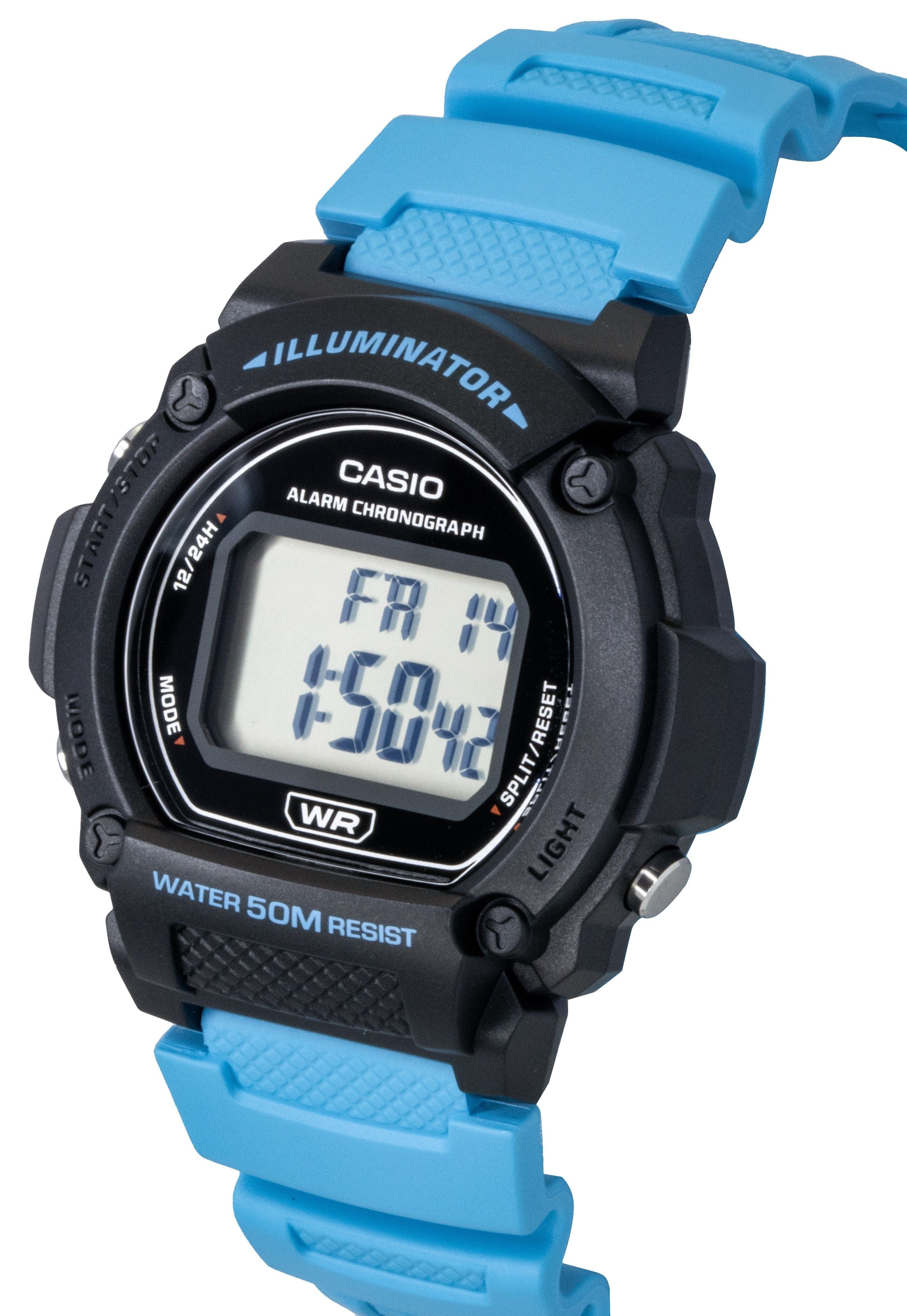 Casio Standard Digital Blue Resin Strap Quartz W-219H-2A2V Men's Watch