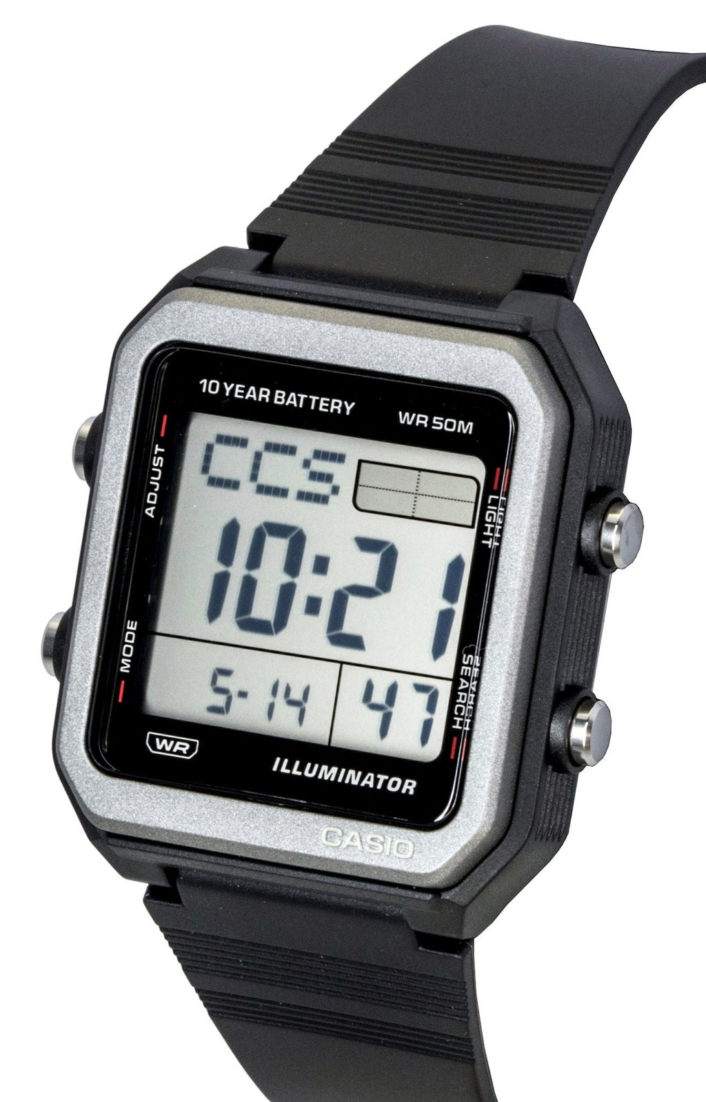 Casio Digital Resin Strap Quartz W-221H-1AV Unisex Watch