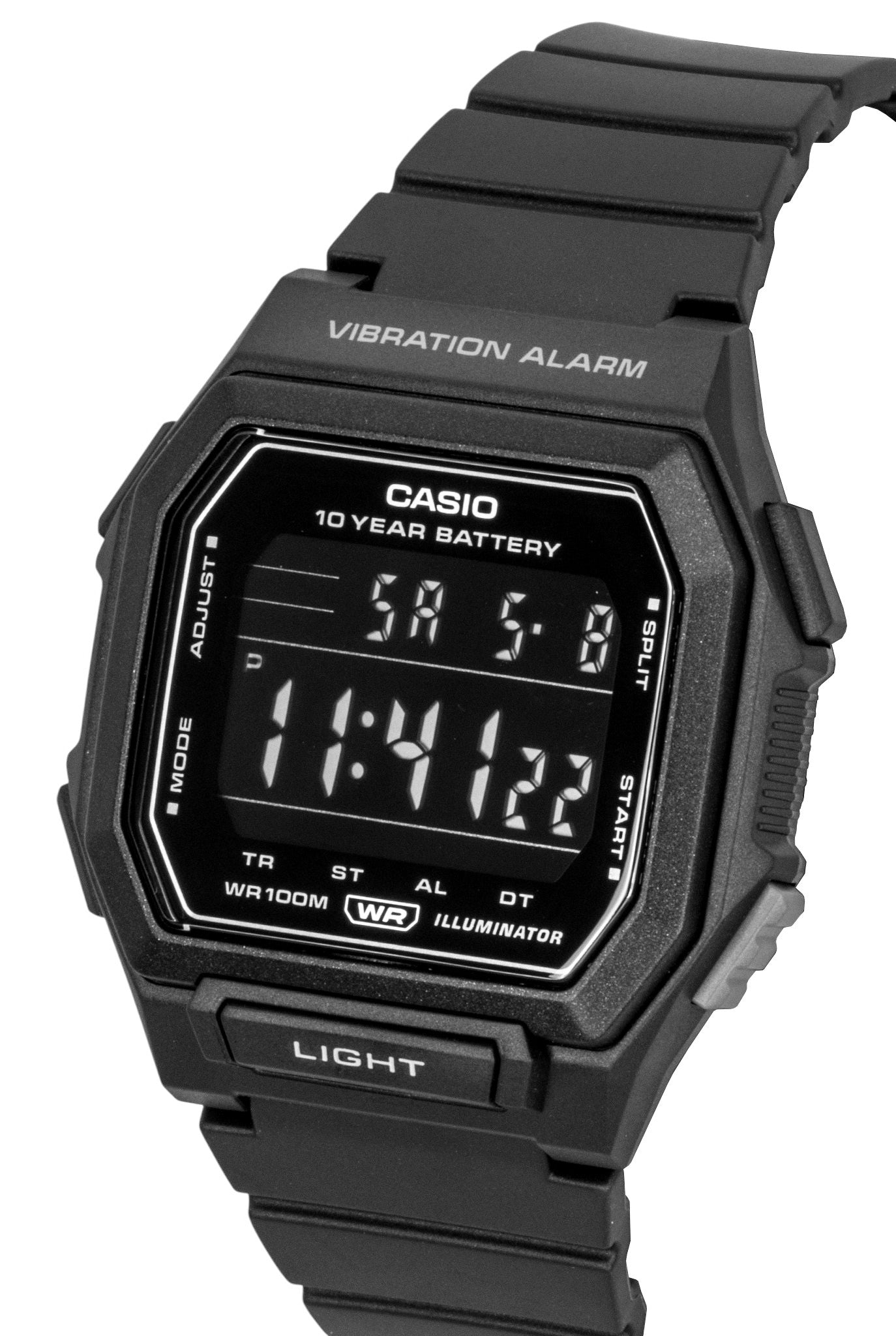 Casio Standard Digital Resin Strap Black Dial Quartz W-738H-1BV 100M Men's Watch