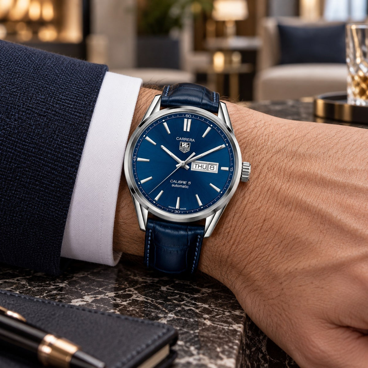 TAG Heuer WAR201E.FC6292 watch on wrist
