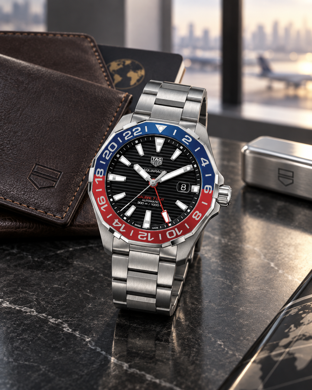 TAG Heuer Aquaracer GMT WAY201F.BA0927 travel still life
