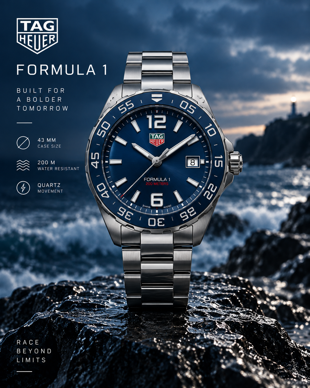 TAG Heuer Formula 1 Date WAZ1010.BA0842 coastal hero product view