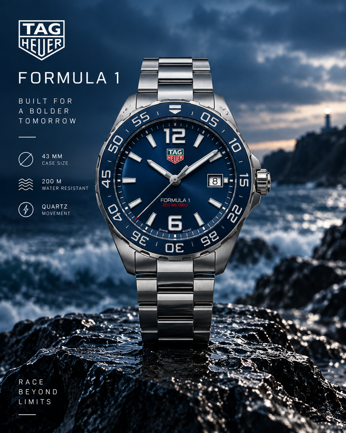 TAG Heuer Formula 1 Date WAZ1010.BA0842 coastal hero product view