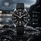 TAG Heuer Formula 1 WAZ1110.FT8023 front view - 41 mm quartz black dial rubber strap